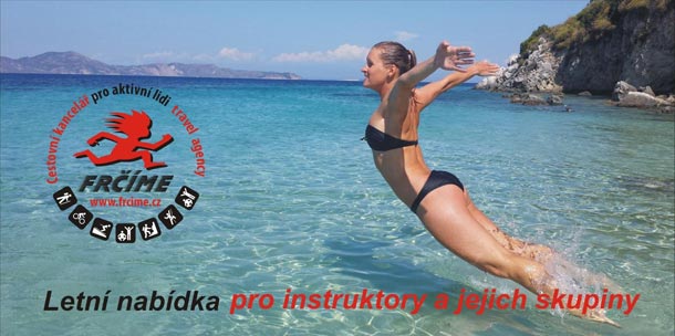 Právě nyní je čas postarat se o cvičební zájezd pro vaše klienty na příští rok. Vše vám zajistí CK FRČÍME. Vy si vyděláte peníze za cvičení a navíc získáte pro sebe příjemnou dovolenou ZDARMA. 